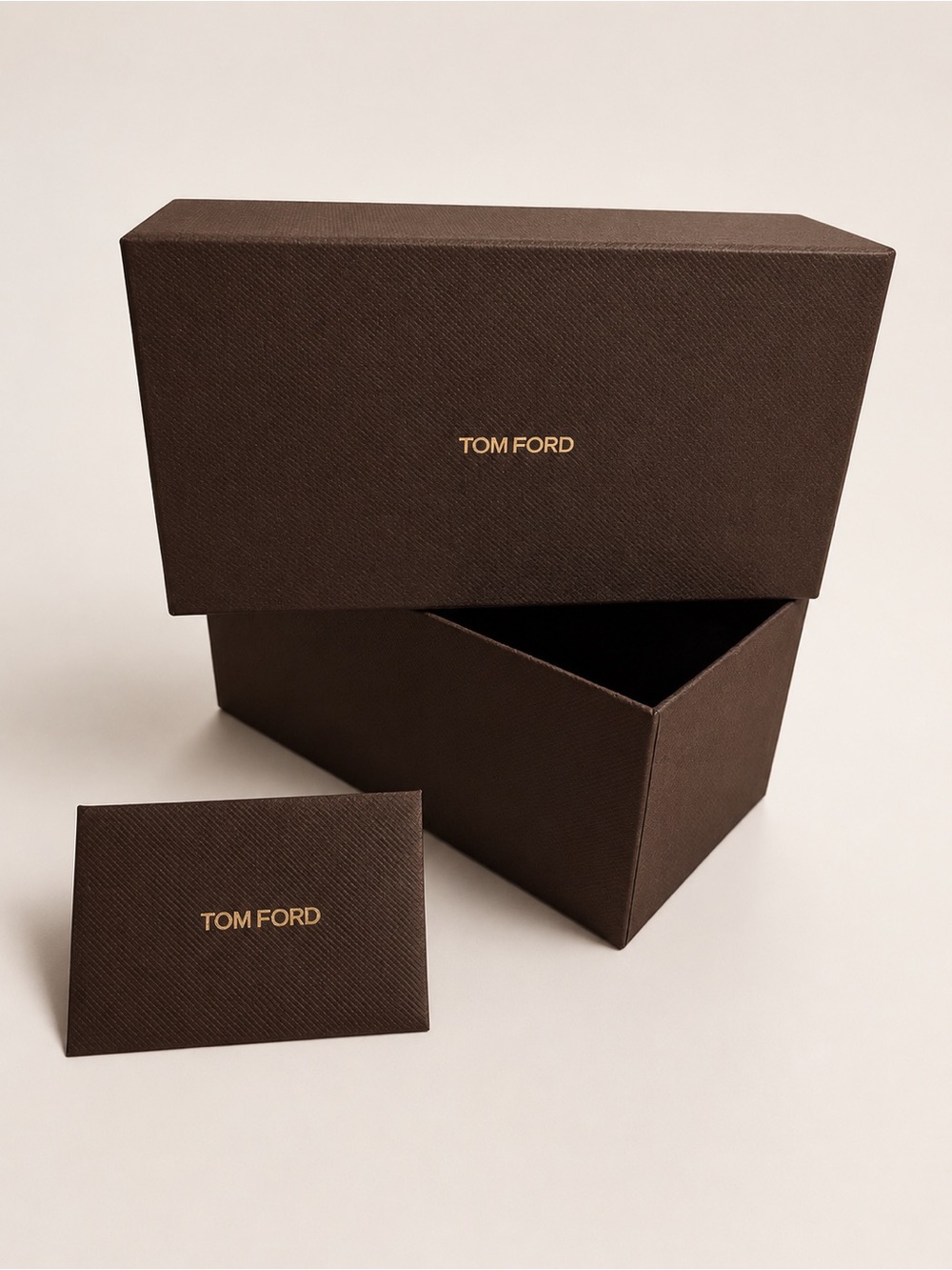 TOM FORD Luxury Gift / Eyewear Box with Original Cards – Dark Brown